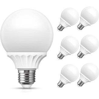 G25 Globe Light Bulbs, LED Vanity Lights 40-45W Equivalent, Bathroom Round Light Bulb, E26 Edison Base Lamp for Bathroom Makeup Mirror Home Lighting, Non-Dim, 6 Pack