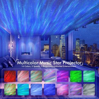 Star Projector, Galaxy Projector for Bedroom, Bluetooth Speaker and White Noise Aurora Projector, Night Light Projector for Kids Adults Gaming Room, Home Theater, Ceiling, Room Decor