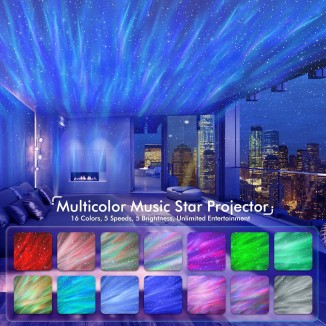 Star Projector, Galaxy Projector for Bedroom, Bluetooth Speaker and White Noise Aurora Projector, Night Light Projector for Kids Adults Gaming Room, Home Theater, Ceiling, Room Decor