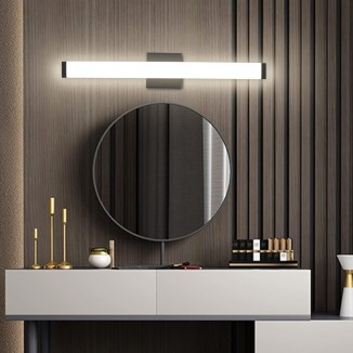 Bathroom Vanity Light Brushed Nickel Square LED 24 inch 14W 4000K Natural White Light Wall Bar Lighting Fixtures Over Mirror (Matte Black, 24in)